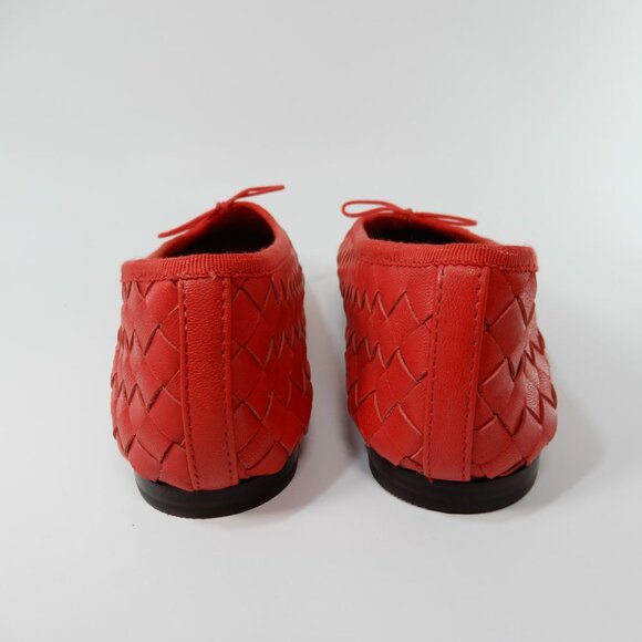 Loeffler Randall Landry Woven Ballet Flats Size 9 Red Leather Bow NEW $350 - Picture 10 of 16